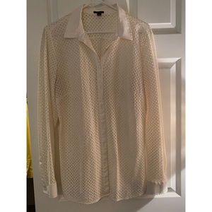 Ann Taylor Off-White Button Down Shirt